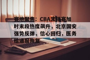 关于赛地聚焦：CBA常规赛加时末段热度飙升，北京国安强势反弹，信心回归，医务组通报恢复的信息-开云